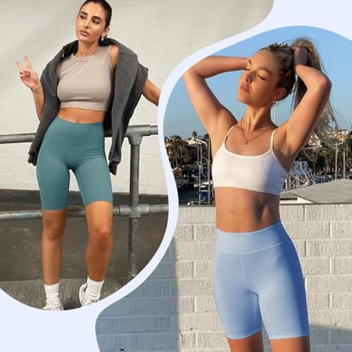 HIGHDAYS 5 Pack Biker Shorts Women - 5"/8" High Waist Spandex Workout Yoga Running Athletic2