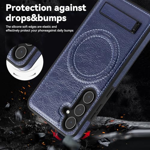 Image of Lunivop for Samsung Galaxy s25 Case PU Leather 6.2 inch Blue