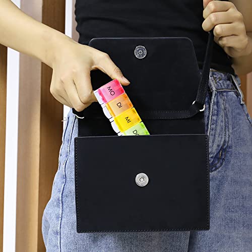Opret Tablettenbox 7 Tage Deutsch, Pillendose Regenbogen, Tablettendose Pillenbox Medikamentenbox Wochen Tabletten Organizer, Kleine Eicht Zu Öffnen für Unterwegs