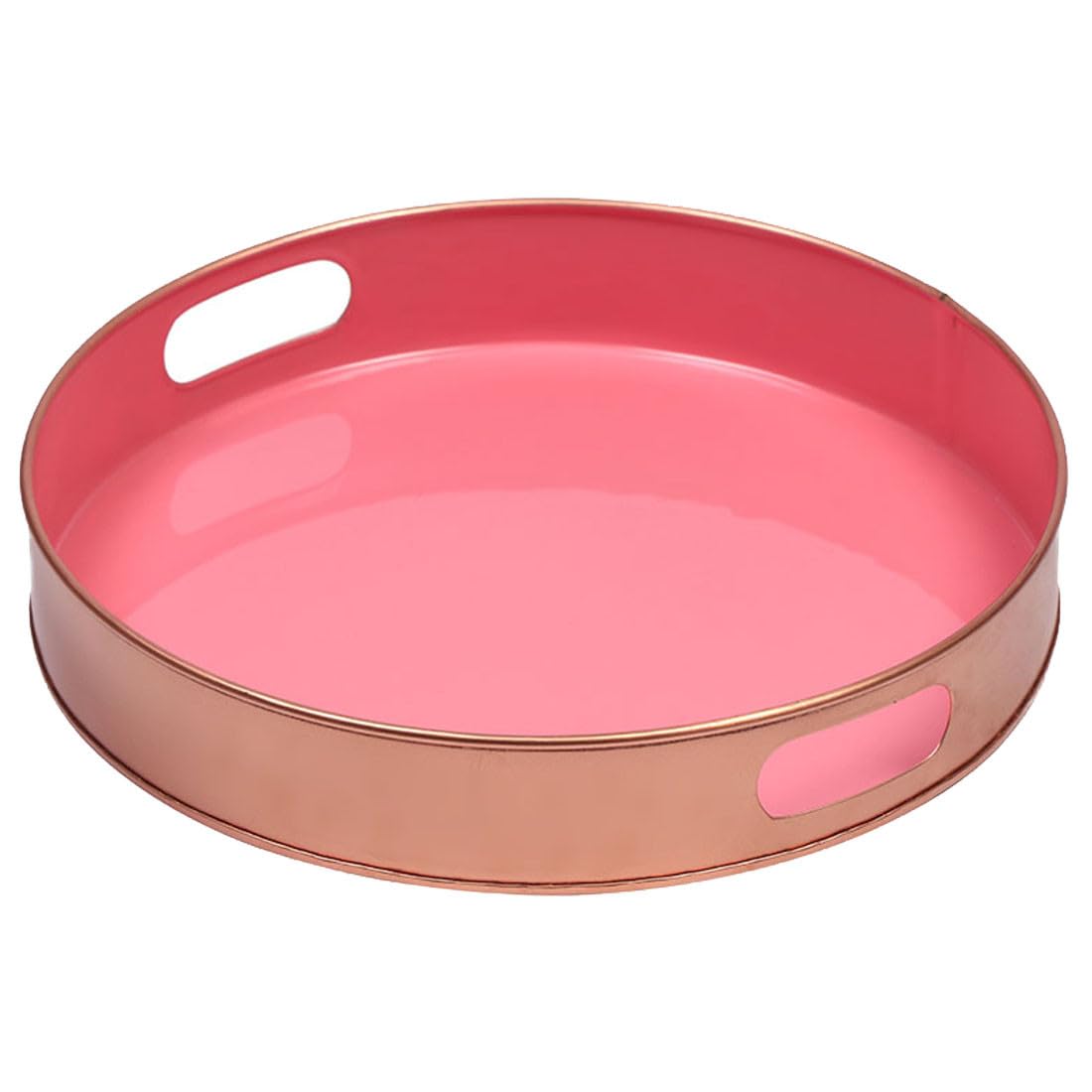 Skandinavisches Serviertablett Aarhus rund aus Metall rosa 32 cm Deko