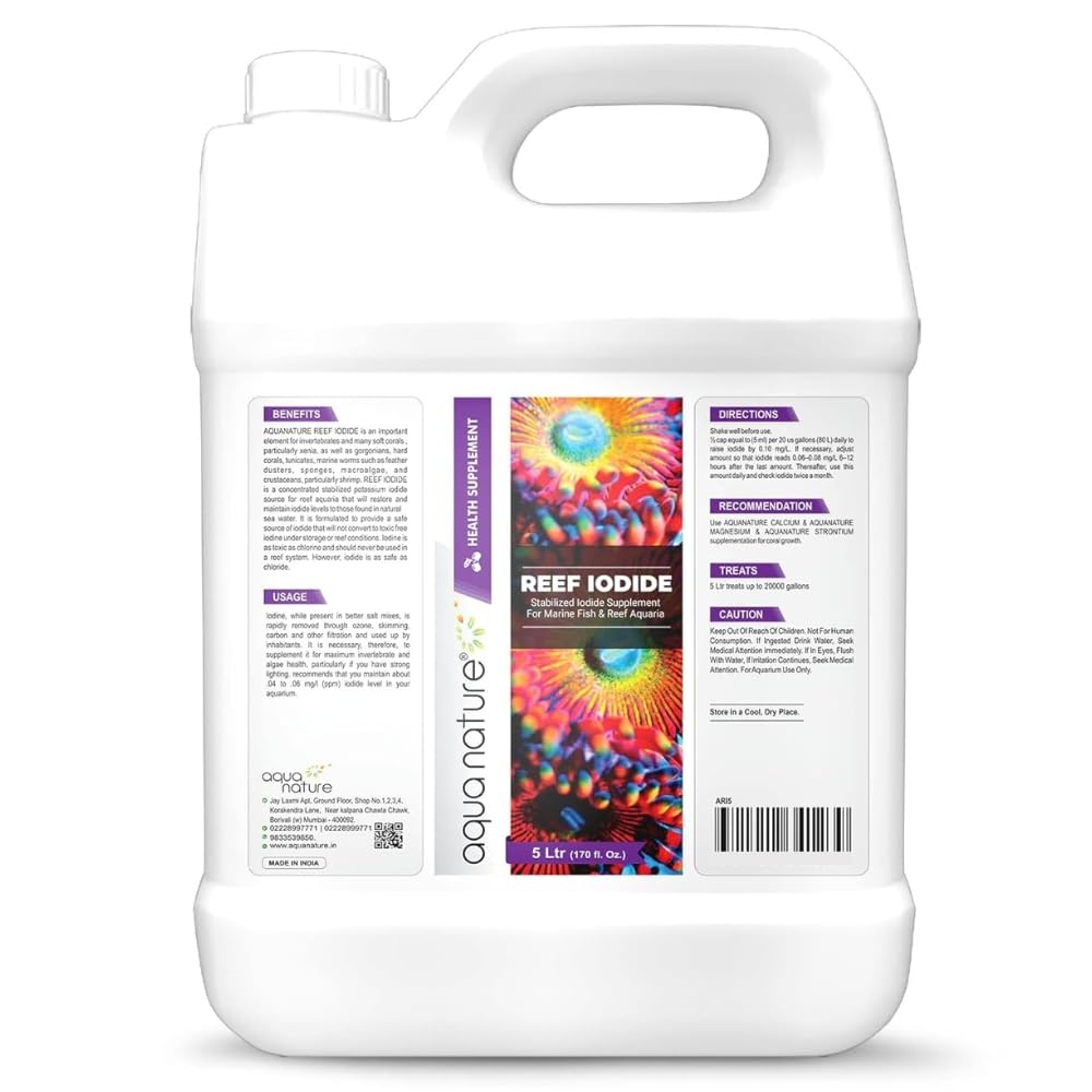 AquaNature Reef Iodide Stabilized Iodide Supplement for Marine Fish & Reef Aquaria (5Ltr) (B0BBN96DV1) Amazon Price History, Amazon Price Tracker