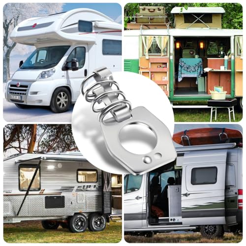 Image of 4pcs RV Water Heater Cam Lock Door Latch Fastener Stainless Steel for RV, Camper, Travel Trailer, Motorhome Hot Water Heater Cover Twist Metal Cam Lock Water Heater Door Latch Replacement