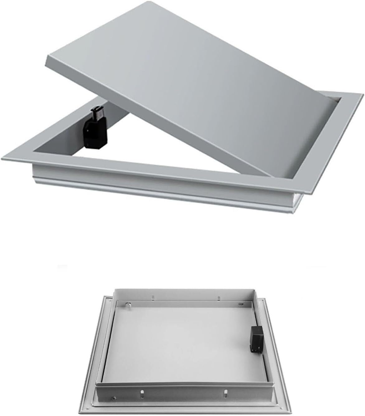Kanduo Plumbing Access Door Access Panel Gray Access Panel Hatch Drywall, Recessed Inspection Panel(350x350mm/13.7x13.7in)