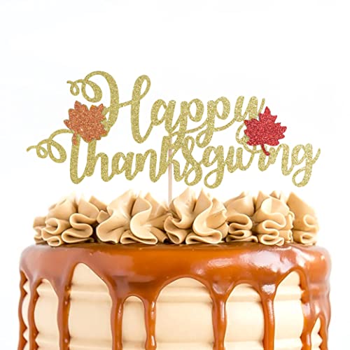Happy Thanksgiving Cake Topper - Thankful Cake Topper Decor, Thanksgiving Party Cake Decorations, Thanksgiving Cake Toppers Supplies #TOP8