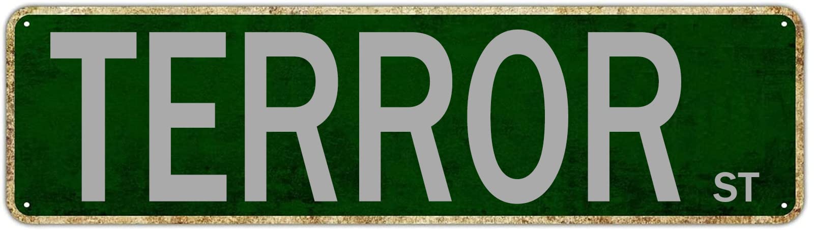 Terror St Vintage Tin Signs Art Plaque Aluminum for Bedroom Kitchen Garden Wall Pub Club Coffee Hanging Decor 4x16 Inch