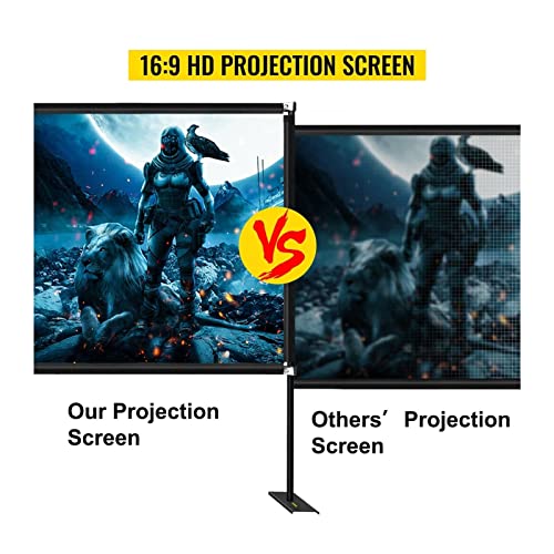 Écran de projection 4K HD grand angle 80 pouces avec cadre stable