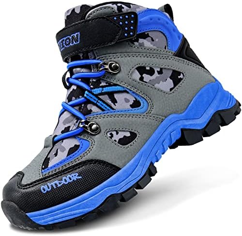 Littleplum Boys Hiking Boots Outdoor Shoes Trekking Ankle Boots Non-Slip Walking Shoes Snow Booties for Kids Girls