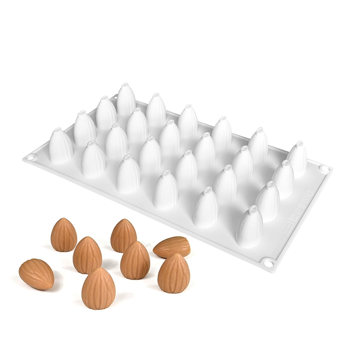 mostsom Moldes de silicona para hornear, molde antiadherente en forma 3D para mousse, fondant, postre francés, pastelería, chocolate, gelatina y tarta de queso (C_almendra)