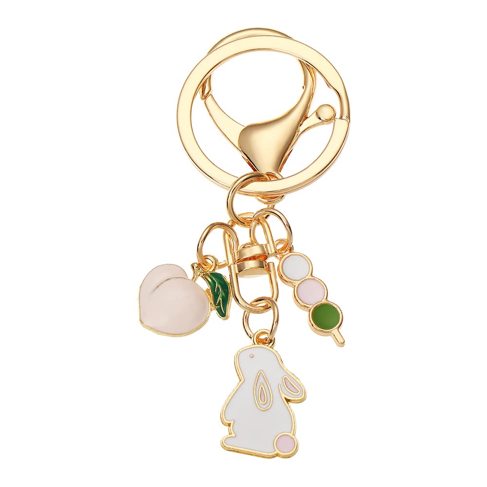 okdeals Cherry Blossom Gift Cartoon Charm Keychains Car Keyring Rabbit