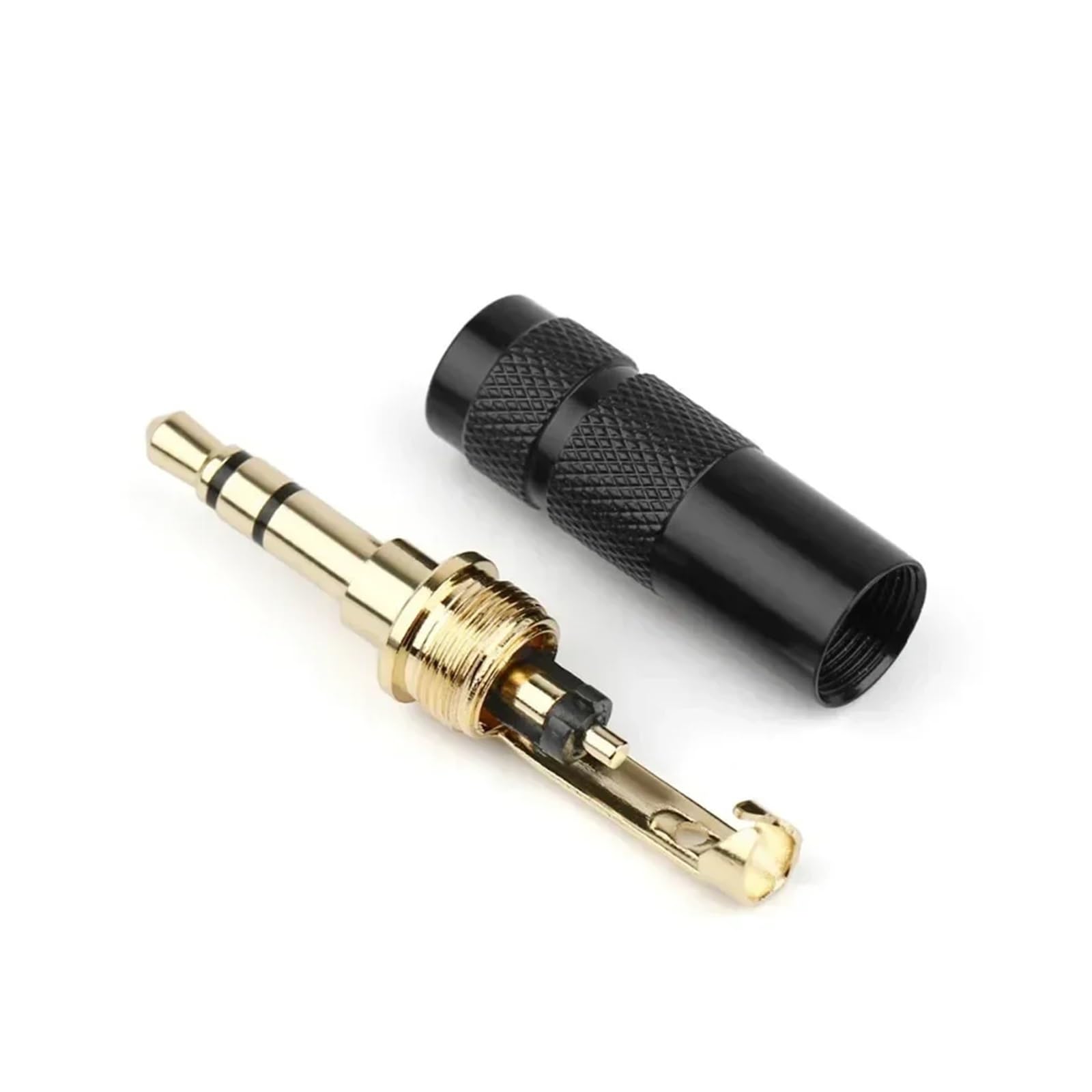 Connettori audio fai da te da 3,5 mm, 2/5/10 pezzi, connettore e 4 poli, cavo di aggiornamento per cuffie HiFi, connettore stereo, 5, terminale altoparlante da saldare HCHDTDT (argento, 2 pezzi)