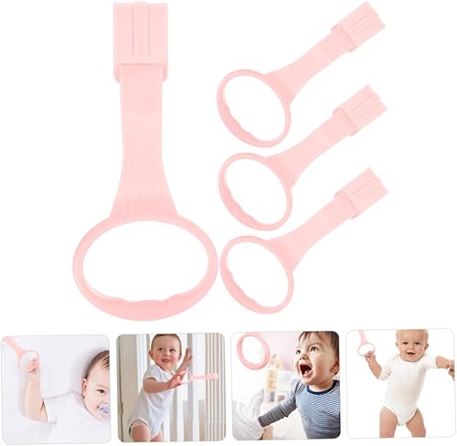 Miniatura 6 de Cunas 4 unids Anillo de tiro de cama Cunas Artículos de bebé Pp Rosa Baby Cuna Anillo de tracción de Cama de Bebé Anillos de Mano Soporte Anillo