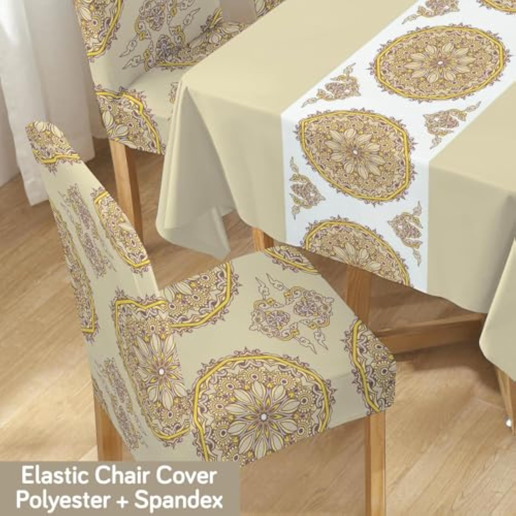 Dining Chair Cover Set of 4 with Table Cloth