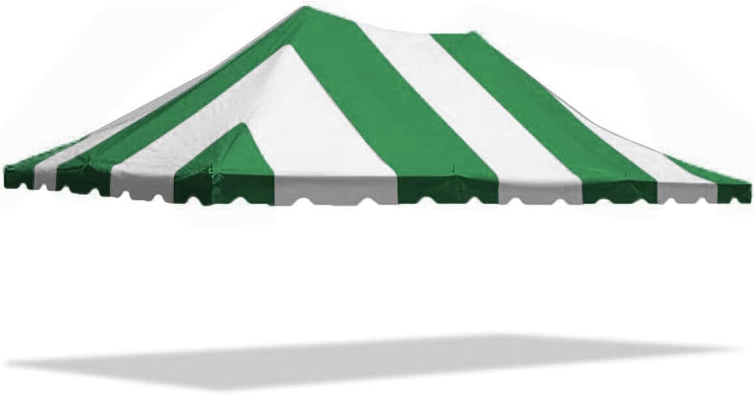 20' x 20' Party Tents Direct Replacement Weekender Pole Tent Top | 14oz Translucent Vinyl | Blue/White | Outdoor | for Parties Weddings and Events | Commercial and Residential Use (TOP ONLY)