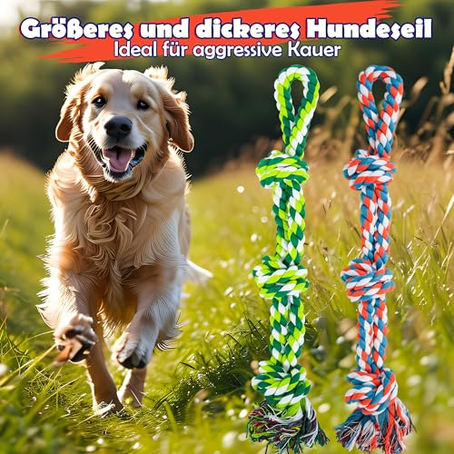 GASAPET Hundeseilspielzeug für große/mittelgroße Hunde, nahezu unzerstörbares Hundespielzeug-Set für Aggressive Kauer, strapazierfähiges Kauspielzeug aus Baumwollseil zum Zahnen, Zerrspielzeug, 5PCS