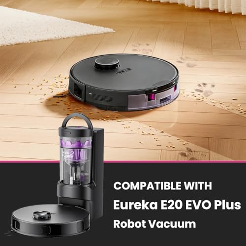 Image of 19 Packs Accessories Kit for Eureka E20 Evo Plus (NOT for E20 Plus) Robot Vacuum Cleaner, 2 Rubber Brushs, 4 HEPA Filters, 6 Mop Pads, 6 Side Brushes, 1 Cleaning Brush