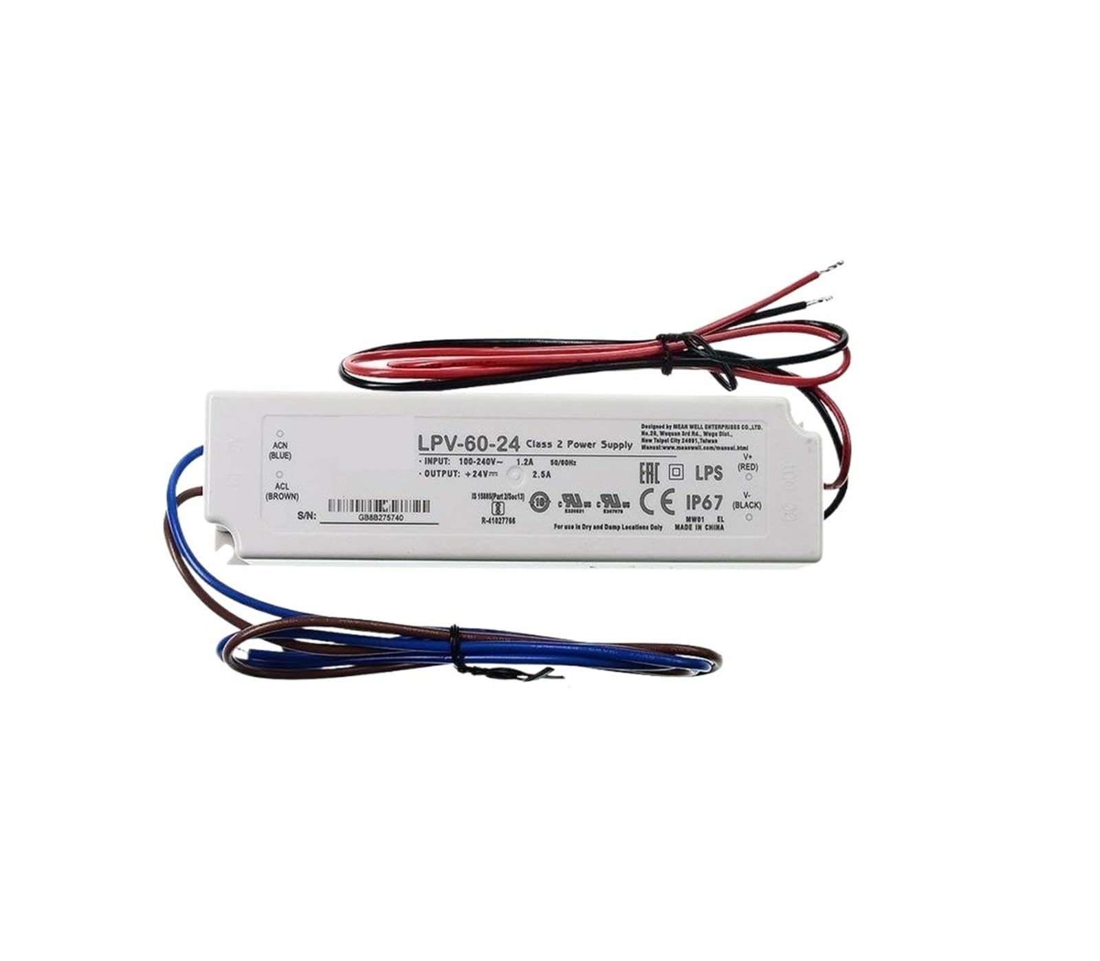 YIVELYYZG LPV-60 5V/12V/24V/48V Switching Power Supply 60W Waterproof Driver IP67(Lpv-60-12v)