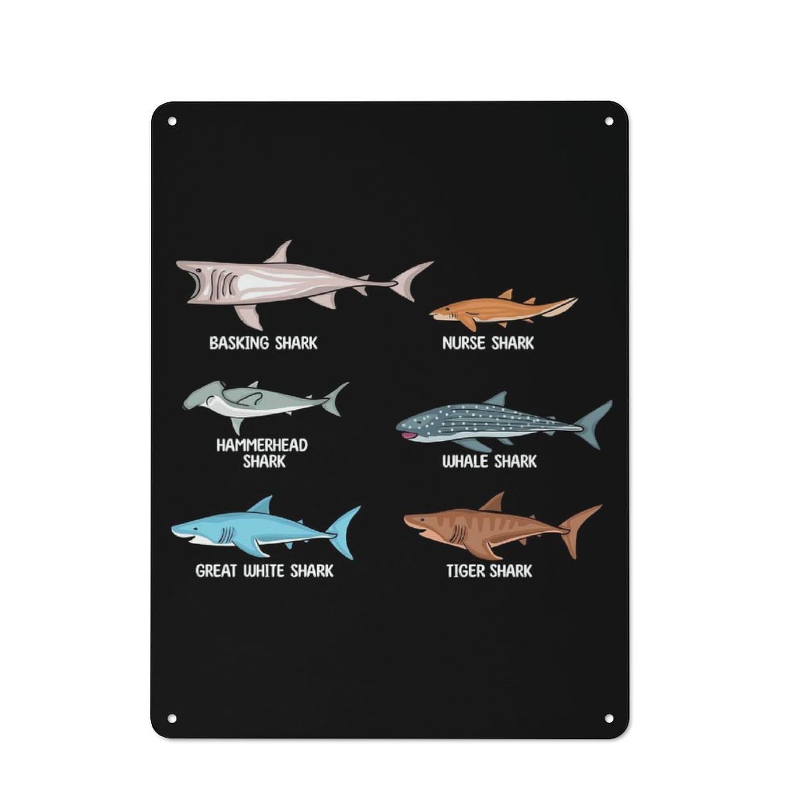 Junmoney Shark Species Whale Shark Vintage Tin Sign 40X30cm With For Workshop Wall, For Makers And Diy Enthusiasts, For Retro Home Interiors