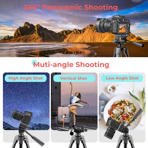 Image of UBeesize 64'' iPad Tripod for iPhone and Camera with Remote & Carry Bag
