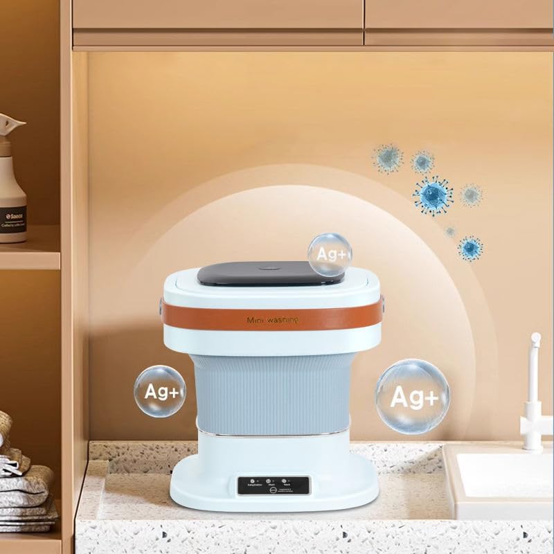Image of Portable Washing Machine, Mini Washing Machine Spin Basket, Small Portable Washer Machine Suitable for Underwear Small Clothes Dryer Deep Cleaning