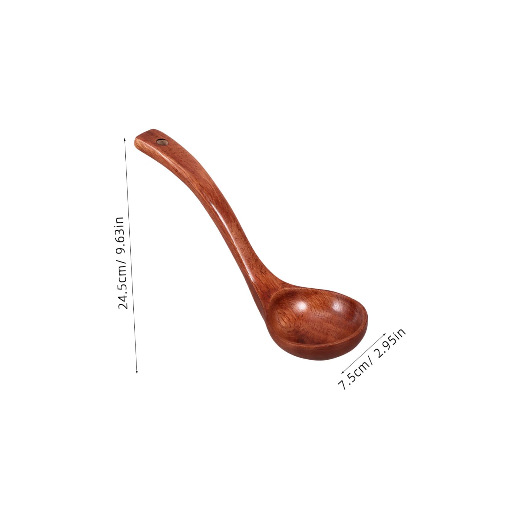 FUNOMOCYA Wooden Serving Spoon with Long Handle Ergonomic Kitchen Utensil for Stirring Scooping and Serving Soups and Stews Spoon for Deep Pots