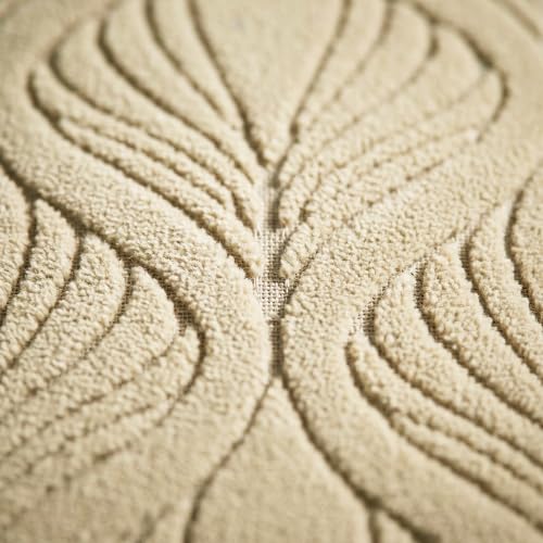 Image of Yellow Weaves Jacquard Cushion Covers | Sofa Cushion Covers | Throw Pillow Cover for Sofa, Couch, Living Room| Removable & Washable | 16x16 Inches, Set of 5 (Beige)