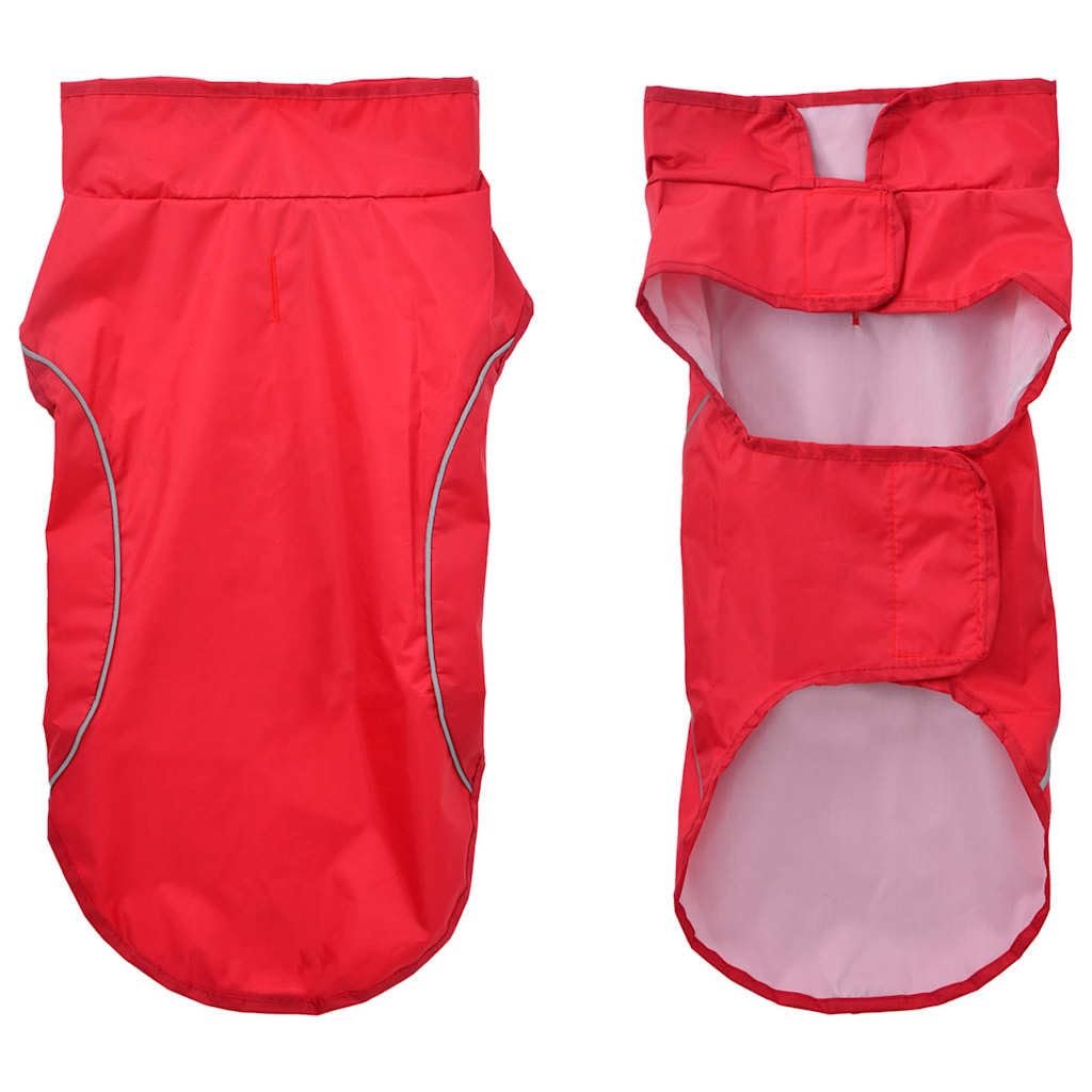 Impermeabile per cani con strisce riflettenti in poliestere, impermeabile, rosso, XS, con chiusura in , protezione leggera in caso di pioggia e vento, ideale per autunno e inverno, sicurezza