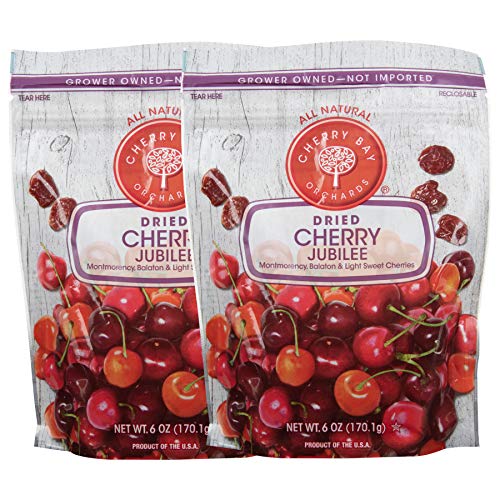 Cherry Bay Orchards Dried Cherry Mix  Pack of Two 6oz Bags (Total 12oz) - Includes Montmorency, Balaton and Light Sweet cherries - 100% Domestic, Natural, Kosher Certified, Gluten-Free, and GMO Free