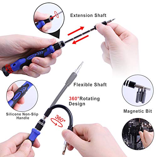 Professional Computer Repair Tool Kit, HPFIX 122 in 1 Precision Magnetic Screwdriver Set Electronics Repair Tool Kit for Cellphone, Laptop, Tablet, Cameras, Xbox Controller