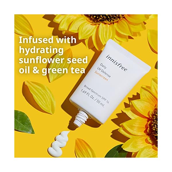 innisfree Daily UV Defense Sunscreen Broad Spectrum SPF 36 Face Lotion, 1.69 Fl Oz (Pack of 1)