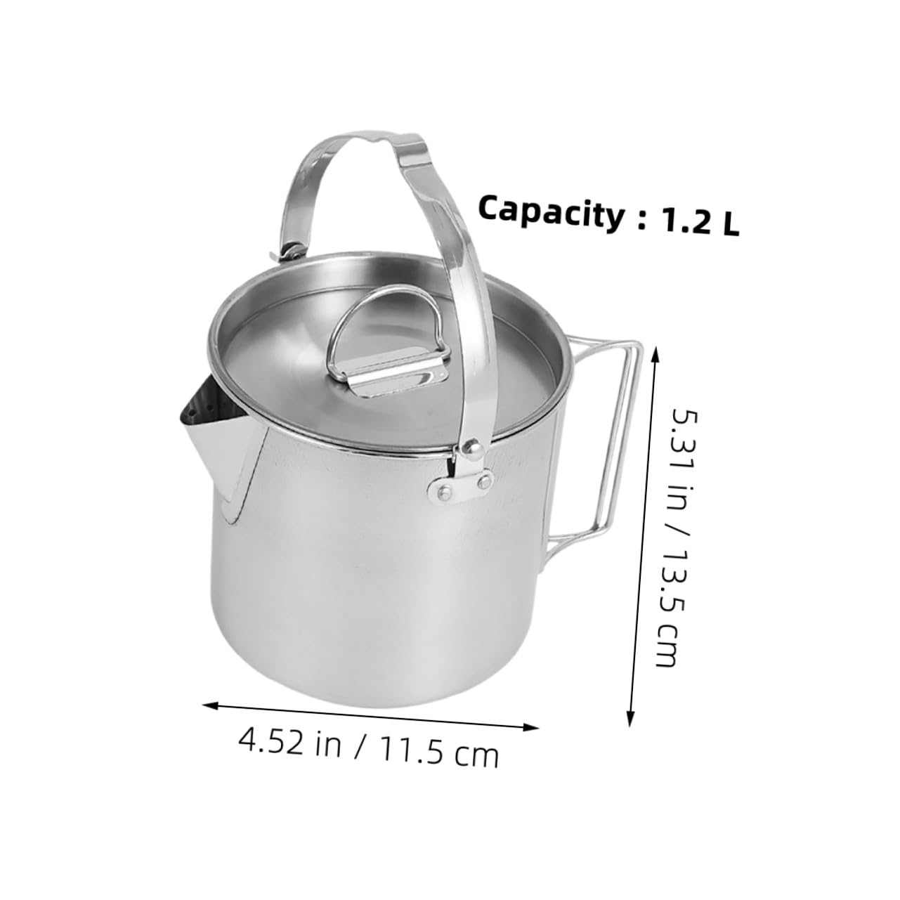 TOYANDONA Hervidor De Agua Para Exteriores De Tetera De Acero Inoxidable Para Camping Senderismo y Picnic Calentamiento Rápido