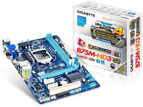 Gigabyte DDR3 1600 Intel - LGA 1155 B75 HDMI and DVI mATX Motherboard GA-B75M-HD3