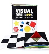 URMYWO beiens Baby Spielzeug 0-6 Monate,Baby Stoffbuch Babybuch kontrastreiche Schwarz-Weiß-Büche...