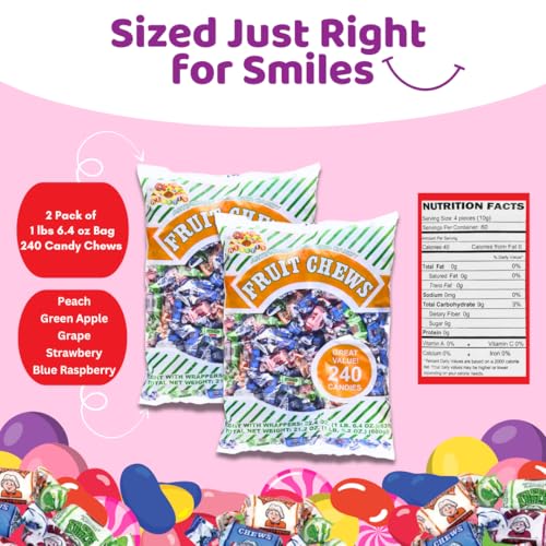Caramelos Assorted Fruit Chews 240 piezas en 2 paquetes miniatura 2