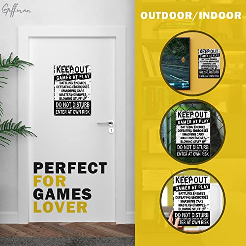 Keep Out Signs For Bedroom Door - Enter At Your Own Risk Warning Sign Funny Wall Art Do Not Enter Sign Adult Tin Signs Gamer Wall Art - Gamer Accessories For Men Keep Out Sign Gamer Room Wunderwheel #TOP3