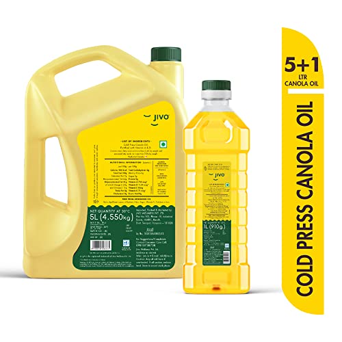 JIVO Canola Cold Press Oil 5 LTR (1 LTR Free). AasmaHub