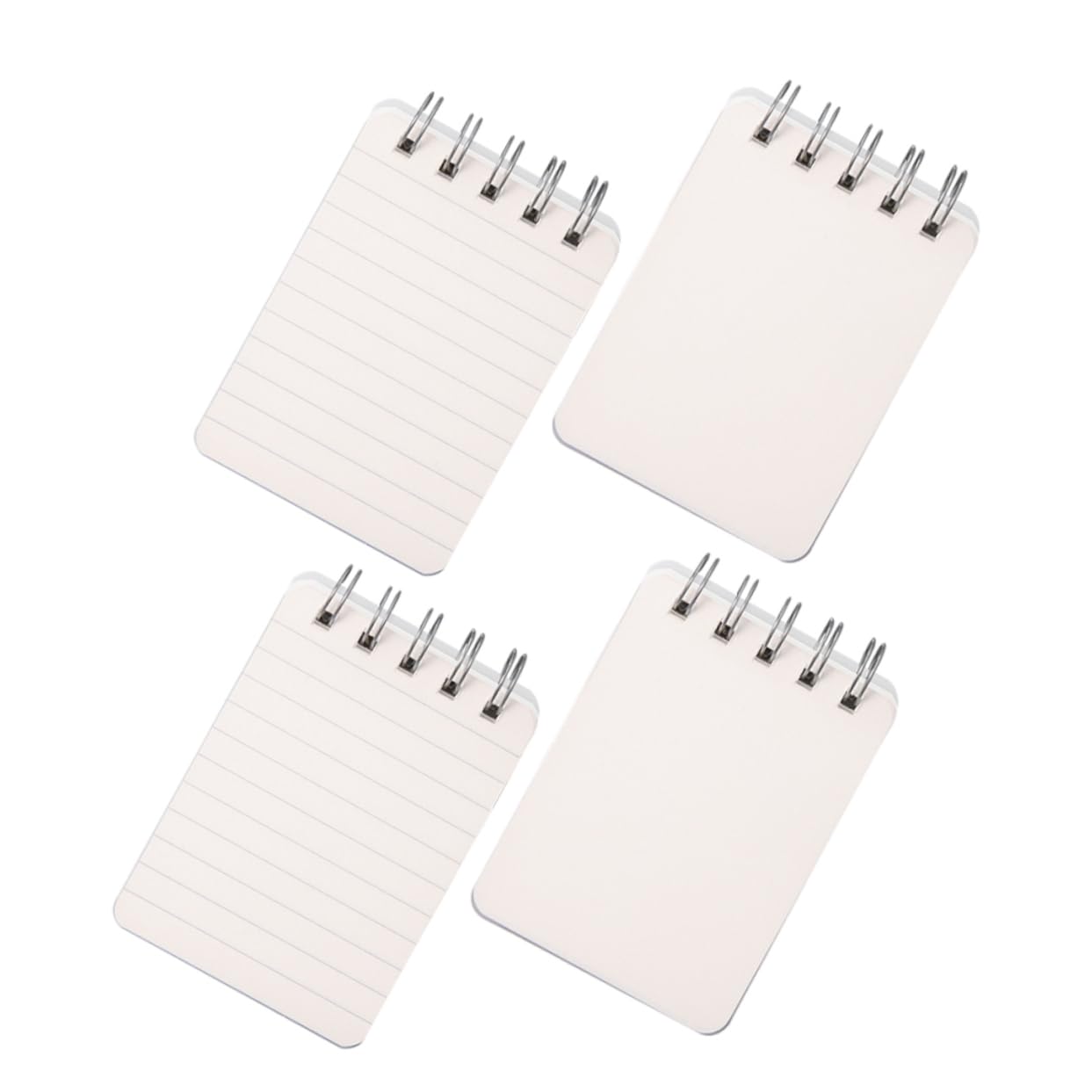 Lurrose 4 Ensembles Mini Cahier Mini Cahier Pointillé Petit Carnet Bloc-notes De Poche s Pour L'école À Spirale De Grille Blanche Le Fer 4 Pièces * 4