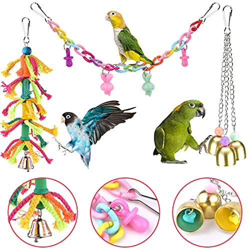 KATUMO Bird Toys, Natural Coconut Bird House with Colorful Ladder Hanging Chewing Toys Hammock Climbing Ladder Bird… - Image 6