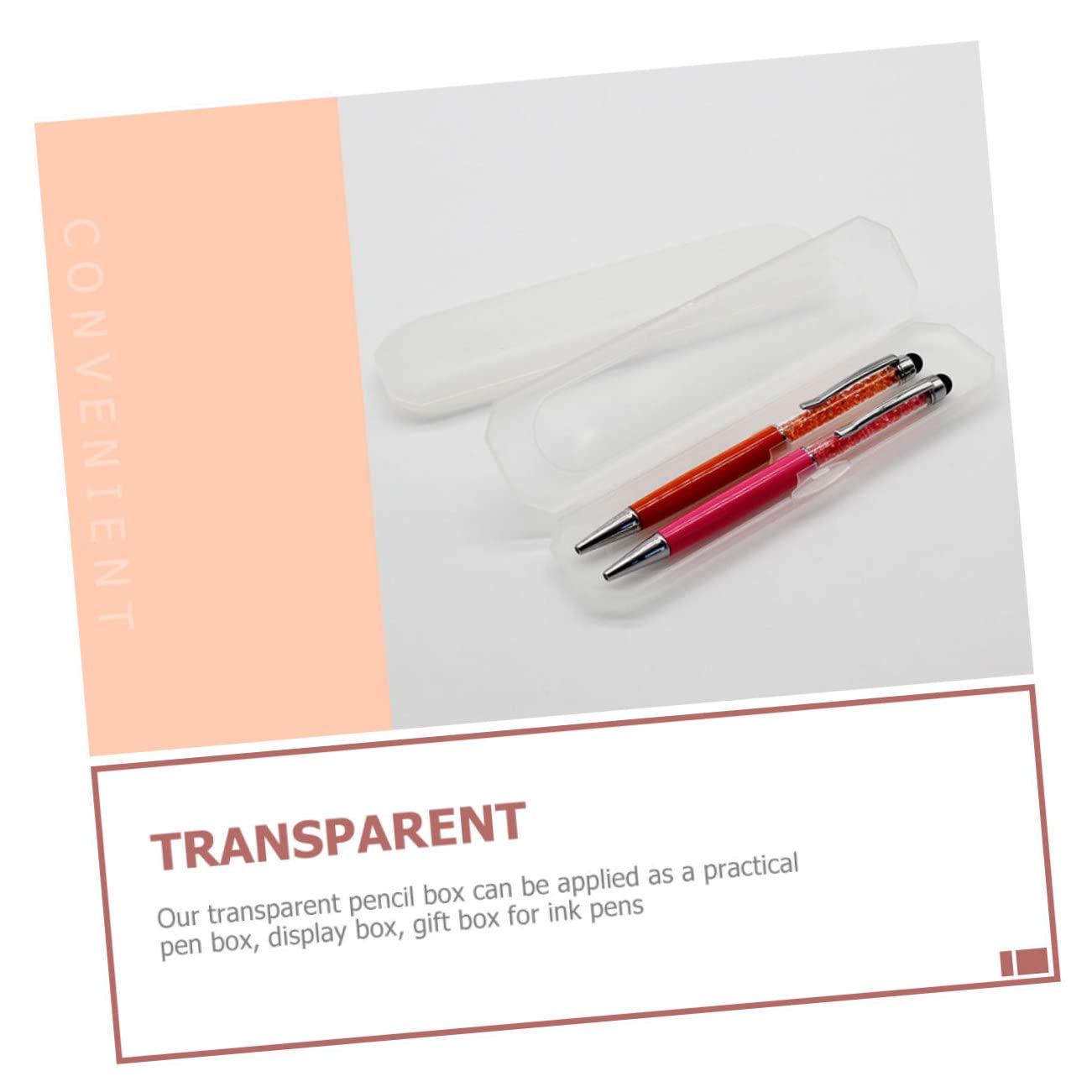 VILLCASE 30piezas Caja De Lápices Transparente De Estuche Organizador De Bolígrafos Práctico para Estudiantes y Profesores para Almacenamiento De Material Escolar y Joyería