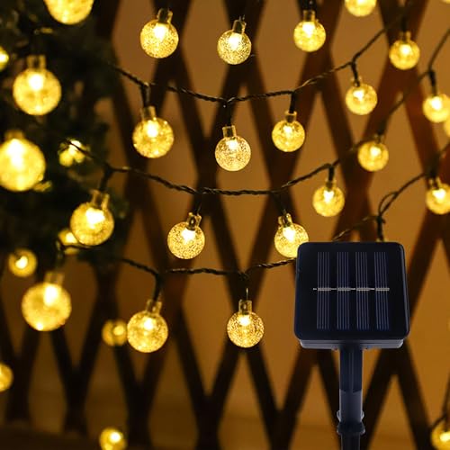 ENLACE Solar Lichterkette Aussen, 5M 20 LED Kristall Globe...