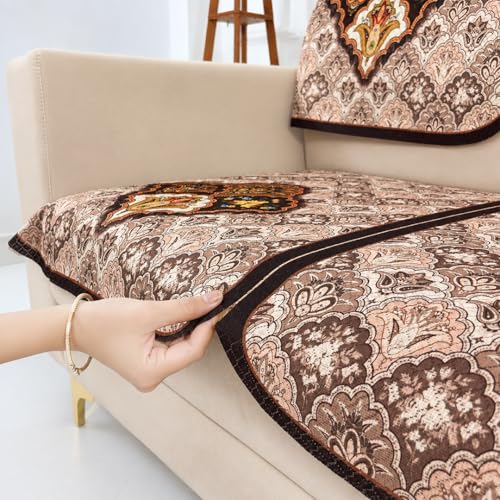 Image of Homerz Premium 'Maharaja Paradise Series' Sofa Cover | Net Fabric Sofa Cover | Washable, Anti-Dust Backed & Wrinkle Resistant Cover (Noor Mahal, 3 Seater, Seat Cover with Backrest)