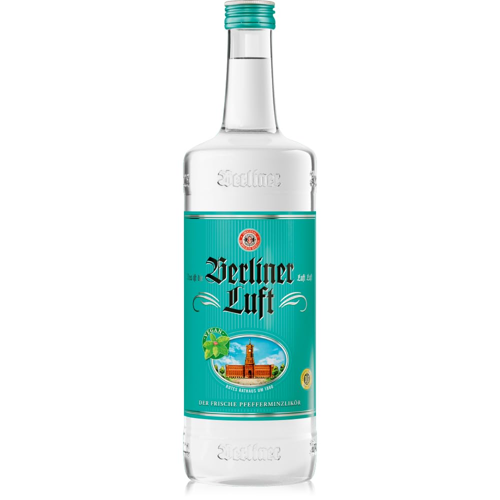 Berliner Luft | Kultiger Pfefferminzlikör | Frisch, klar & aromatisch | Vegan & glutenfrei | Made in Berlin | 18% Vol. | 1L