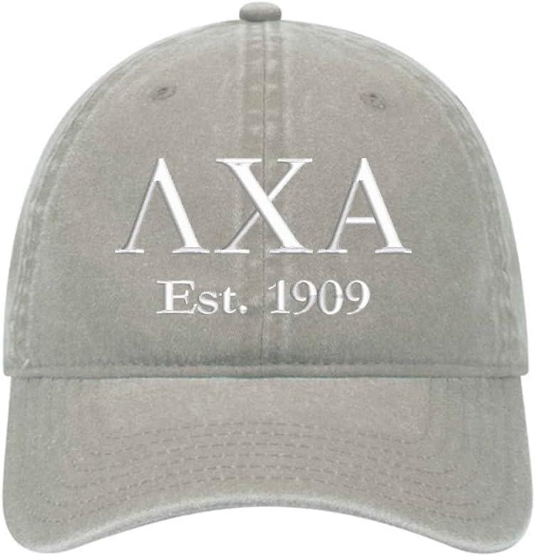 Lambda Chi Alpha Fraternity Baseball Hat - Lambda Chi Alpha Embroidered Greek Letter Cap - Pigment Dyed Cotton Twill