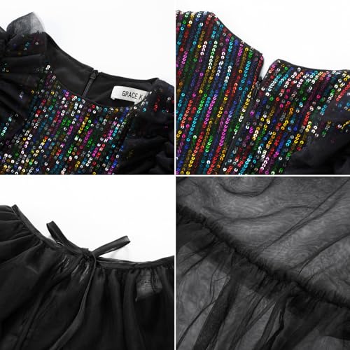 Image of GRACE KARIN Girls Dresses Sequin Party Formal Pageant Dress Tween Girl Birthday Tulle Prom Princess Maxi Dress Size 5-14