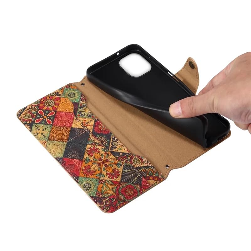 Image of ClickCase for Oneplus 11R 5G Natural Wood Cork Eco-Friendly Printed Vegan Leather Wallet Case Flip Cover with Card Holder & Kickstand,Magnetic Flip Cover for Oneplus 11R 5G (Wooden Autumn)