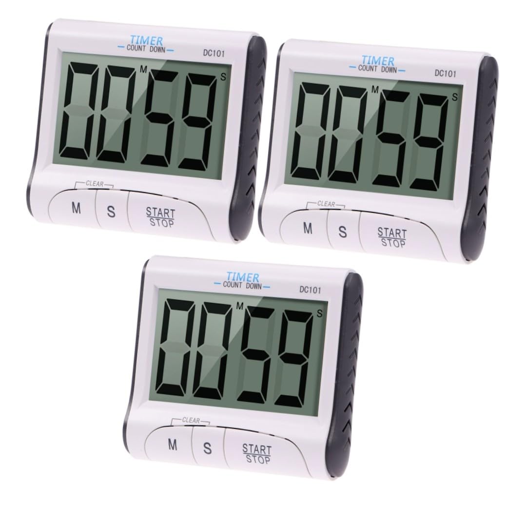 Amosfun 3St wecker digital Digitaluhr herrenuhren Arbeitstimer digitaler Wecker Küchenuhr Küchenwecker Küchentimer magnetisch elektronische Zeitschaltuhr Erinnerung Anzahl Projektionsuhr