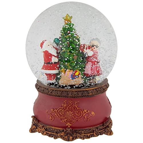 Northlight Mr. & Mrs. Claus Decorating Christmas Tree Musical Water Globe, 6