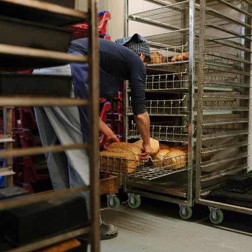 HANDSAMMU 4 X1.5 Heavy Duty Casters- Stainless Steel Bracket High Temperature Oven Rack Casters, Set of 4 with up to 2800LB Capacity- Widely Used in Food Workshops, Laboratories (4 Swivel)