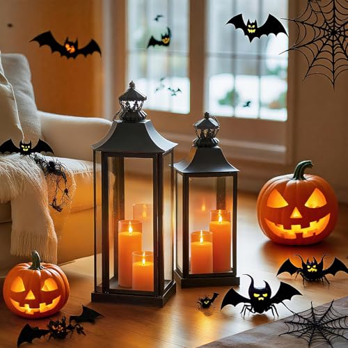 Image of Homemory Halloween Orange Flameless Candles, Battery Operated LED Candles with Remote and Timer, Candles for Halloween Decoration, Fall, Harvest Festival, Set of 5