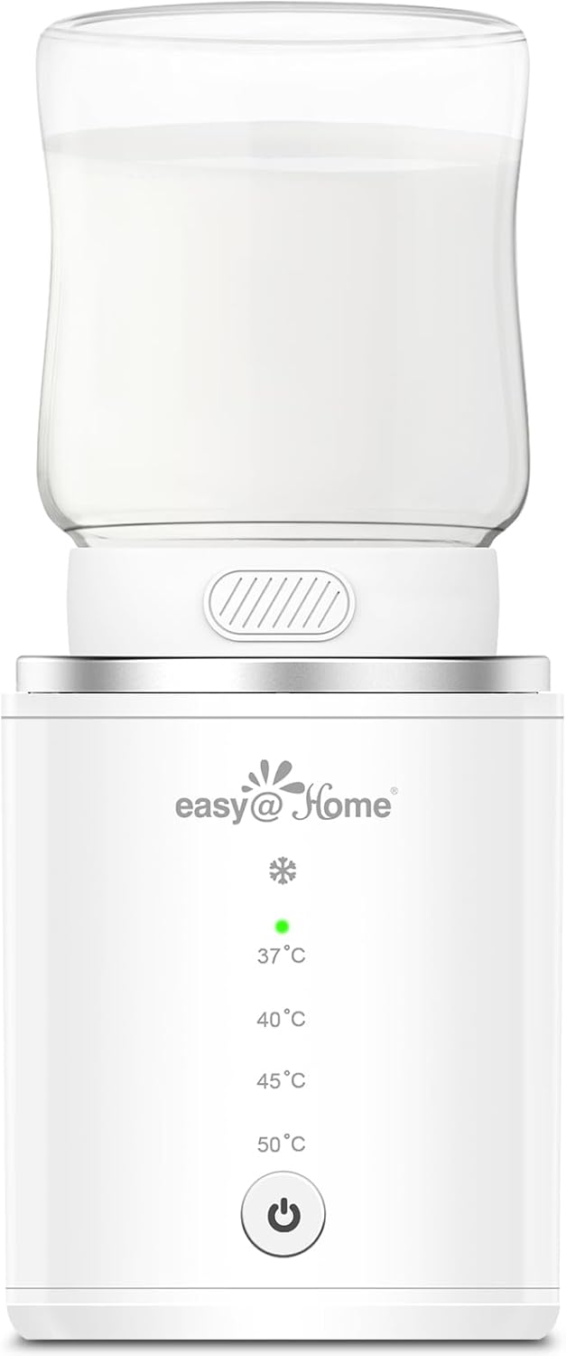 Main product image of the Easy@Home Portable Wireless Bottle Warmer with a bottle attached.