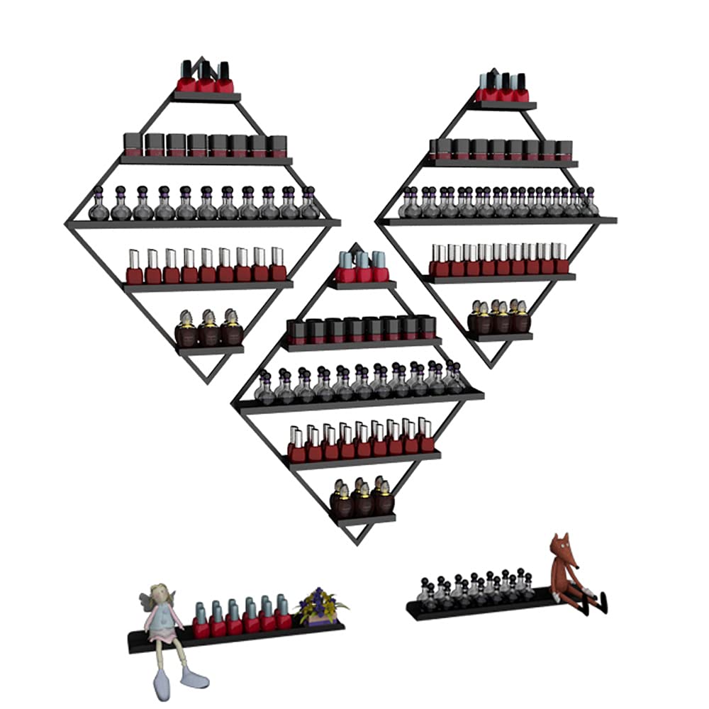 Organizer in Metallo ripiano per Smalto per Unghie espositore dell'olio Essenziale, Salone di Bellezza Scaffale per barattoli di spezie per Cosmetici a Parete
